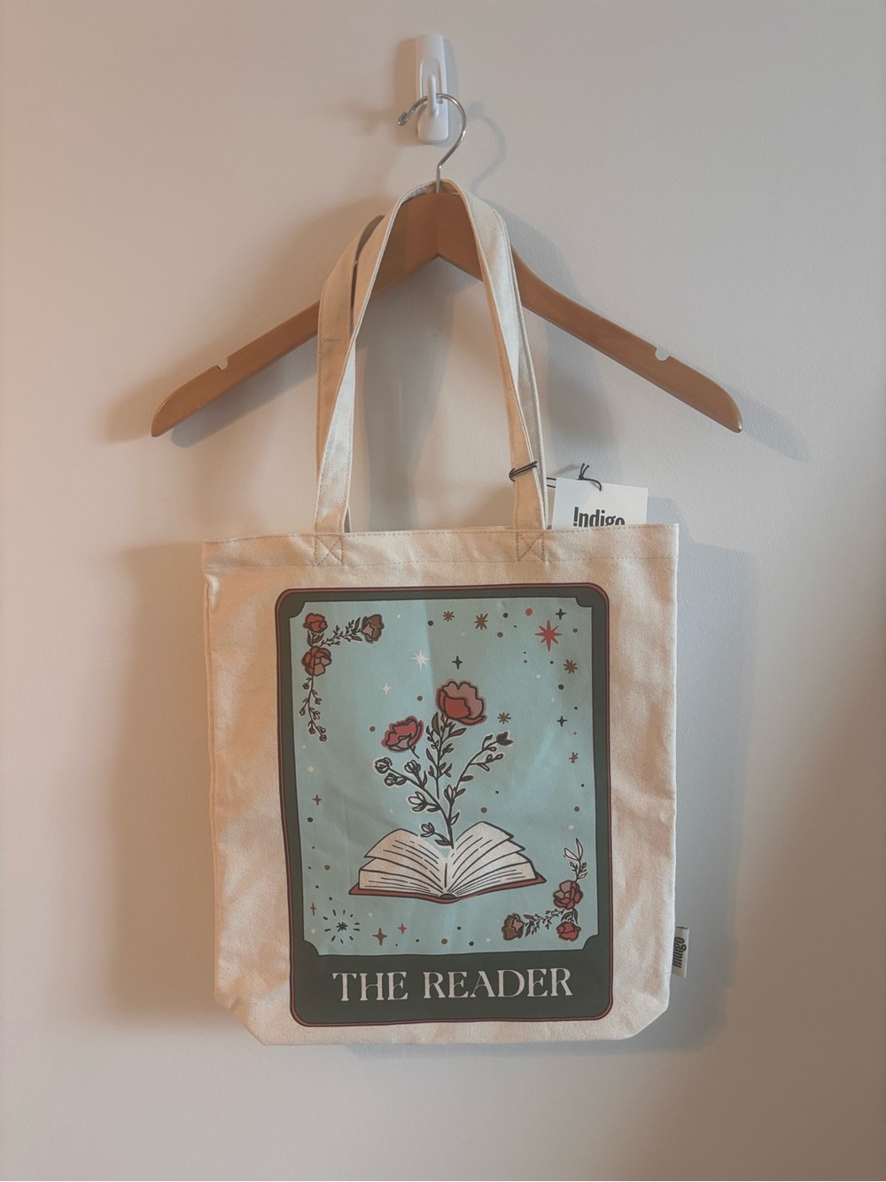 BNWT Indigo The Reader Cream Canvas Tote Bag